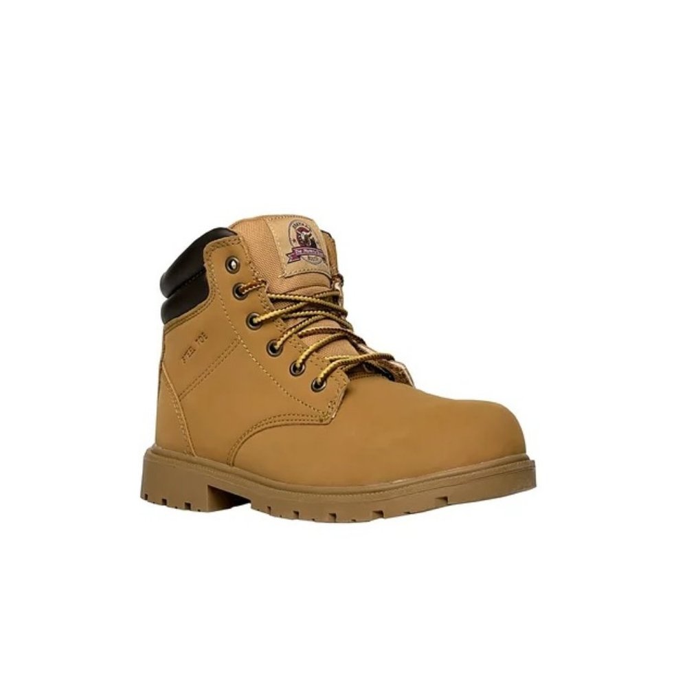 Brahma Women's Caraway Steel Toe Work Boot (Oil & Slip-Resistant) in Camel/Wheat